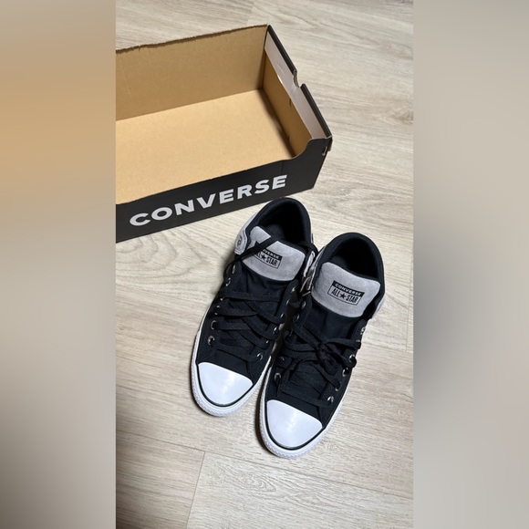Converse Men's Black and Light Gray Sneakers - Picture 4 of 5